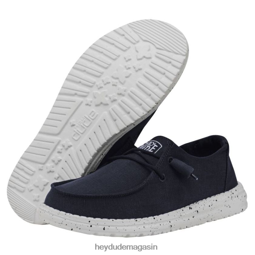 Hey Dude Hommes toile flammée Wendy marine chaussures DT40T431
