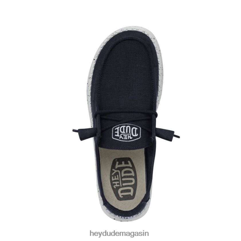 Hey Dude Hommes toile flammée Wendy marine chaussures DT40T431