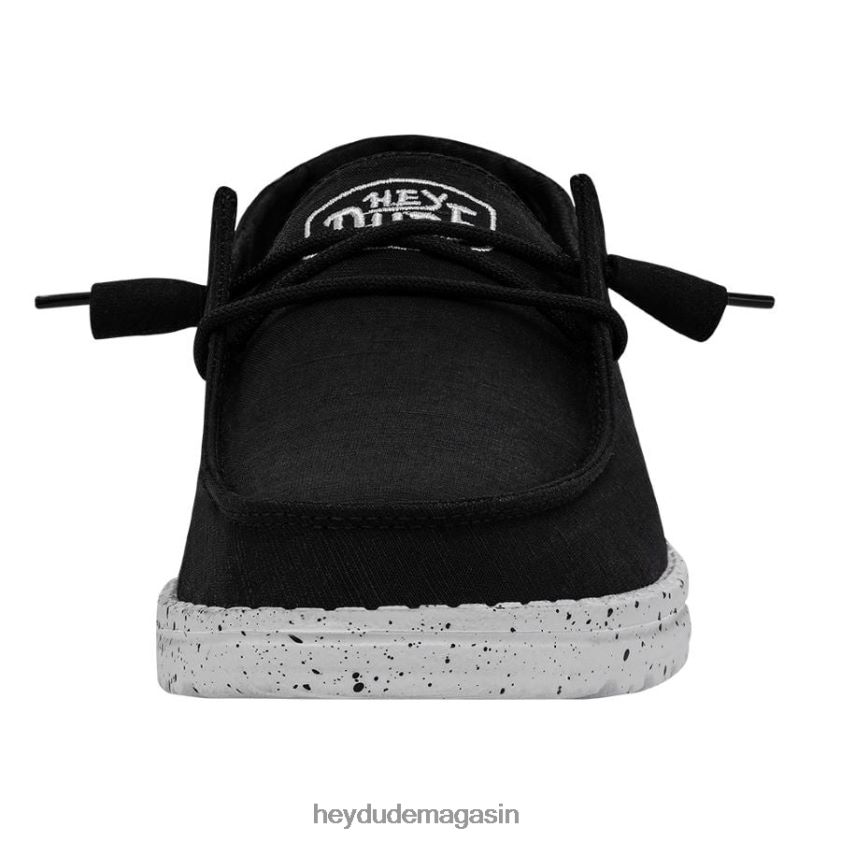 Hey Dude Hommes toile flammée Wendy noir chaussures DT40T424