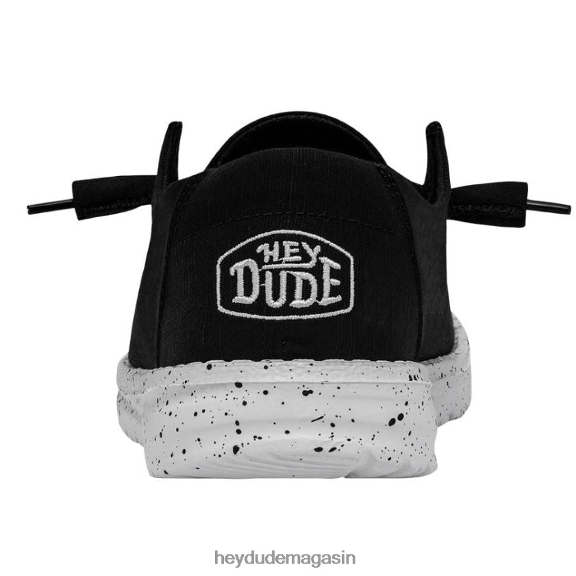 Hey Dude Hommes toile flammée Wendy noir chaussures DT40T424