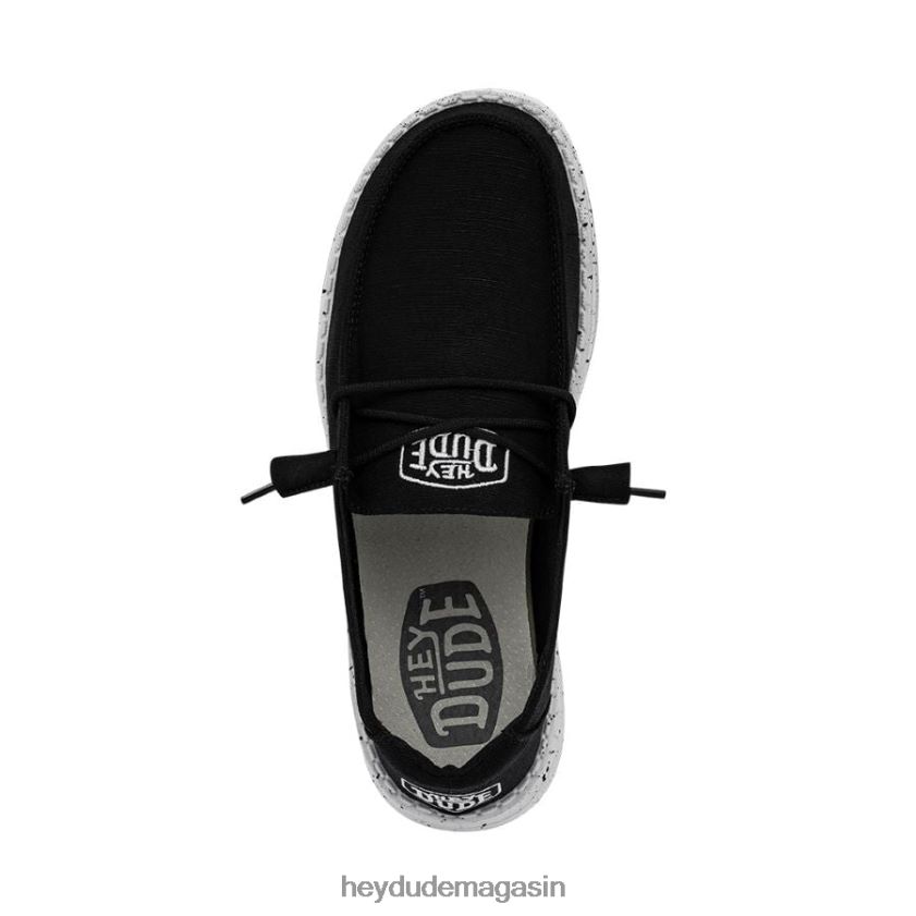 Hey Dude Hommes toile flammée Wendy noir chaussures DT40T424