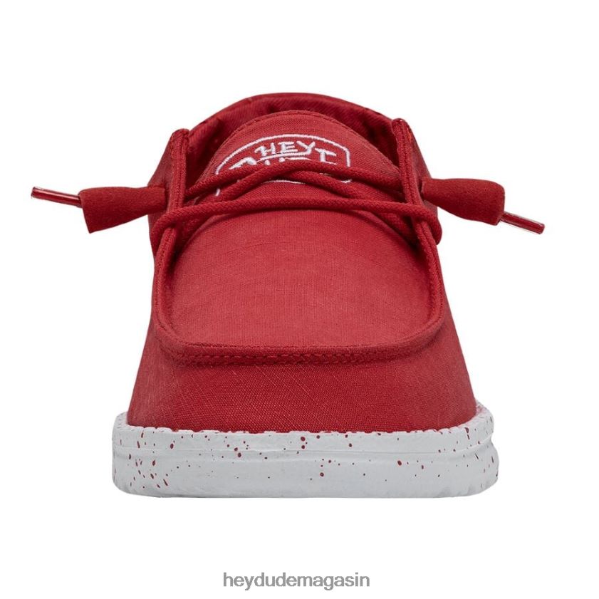 Hey Dude Hommes toile flammée Wendy rouge chaussures DT40T426