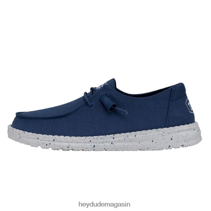 Hey Dude Hommes toile flammée Wendy vrai bleu chaussures DT40T428