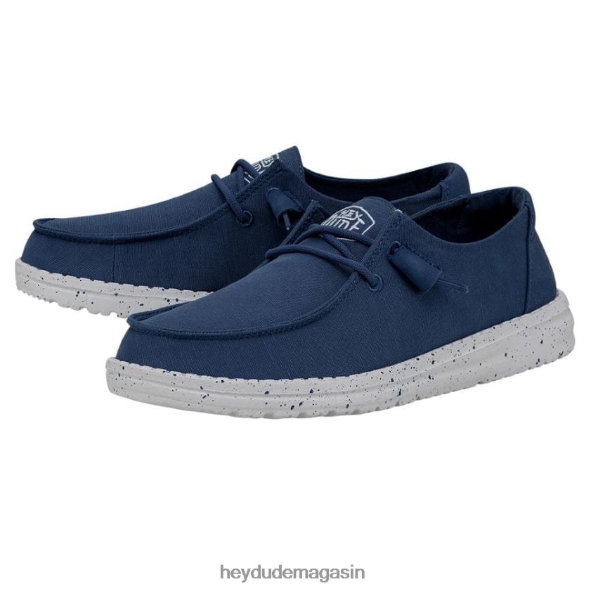 Hey Dude Hommes toile flammée Wendy vrai bleu chaussures DT40T428