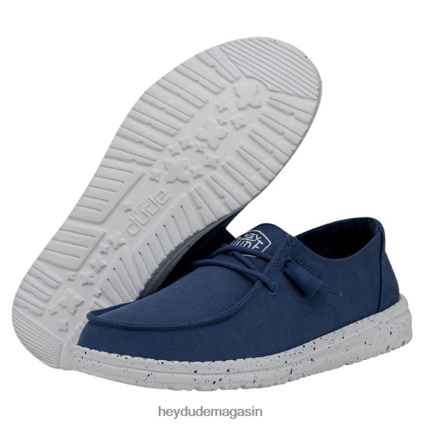 Hey Dude Hommes toile flammée Wendy vrai bleu chaussures DT40T428