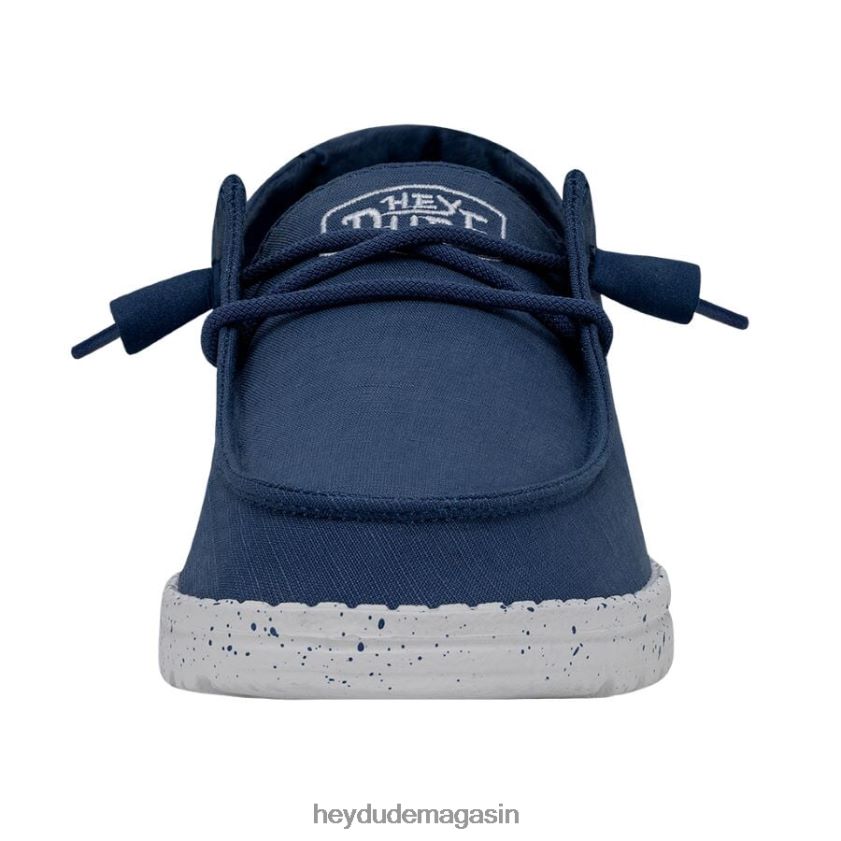 Hey Dude Hommes toile flammée Wendy vrai bleu chaussures DT40T428