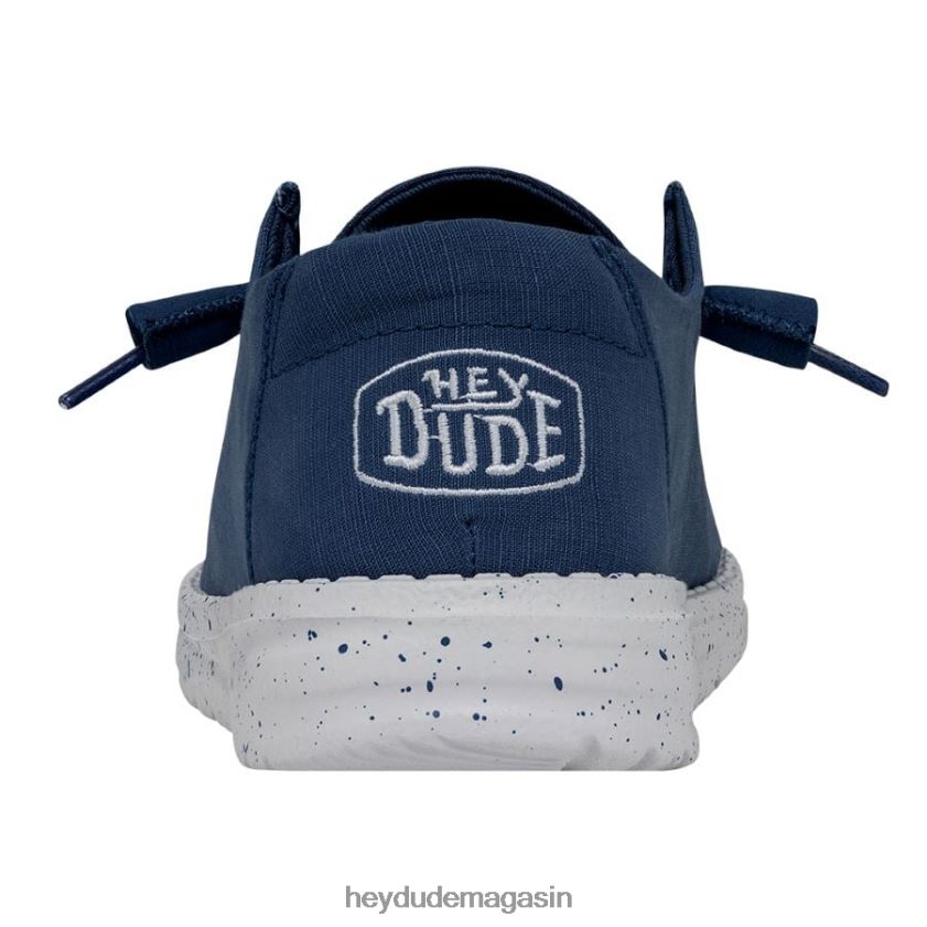 Hey Dude Hommes toile flammée Wendy vrai bleu chaussures DT40T428