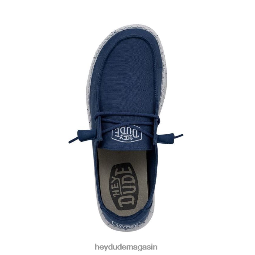 Hey Dude Hommes toile flammée Wendy vrai bleu chaussures DT40T428