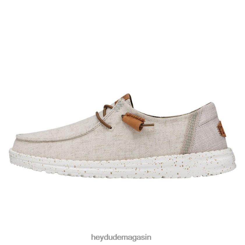 Hey Dude Hommes toile lavée wendy crème chaussures DT40T417
