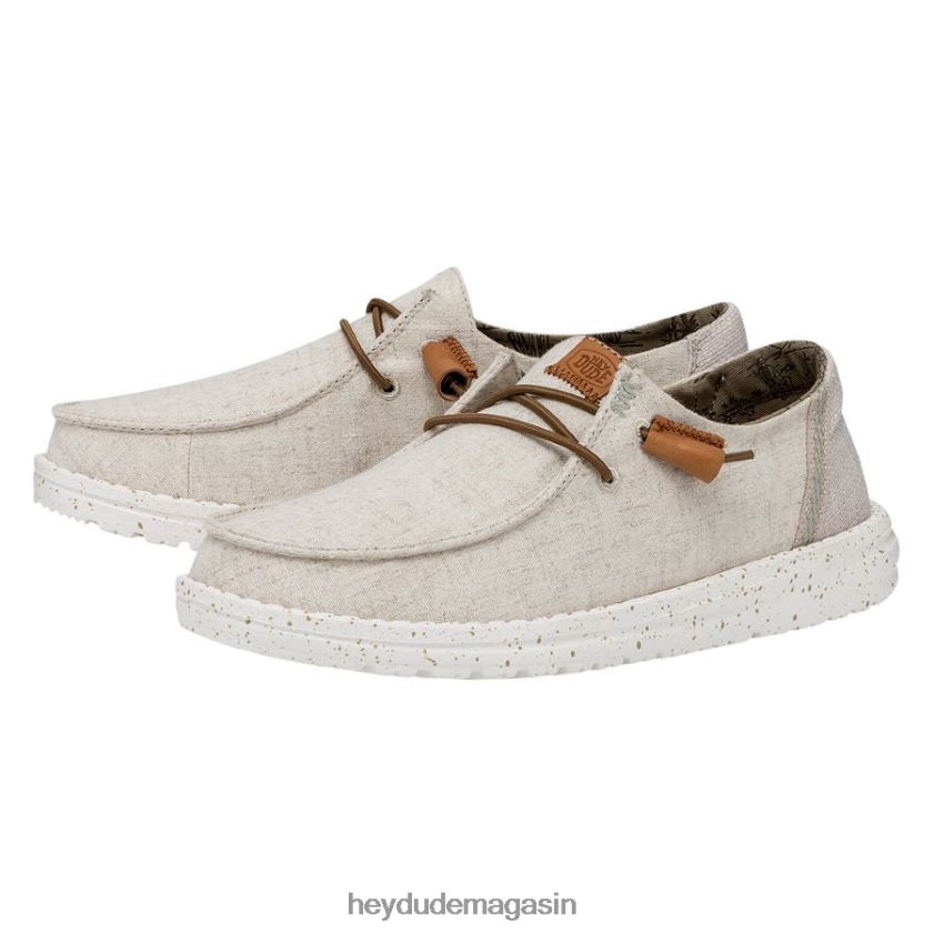 Hey Dude Hommes toile lavée wendy crème chaussures DT40T417