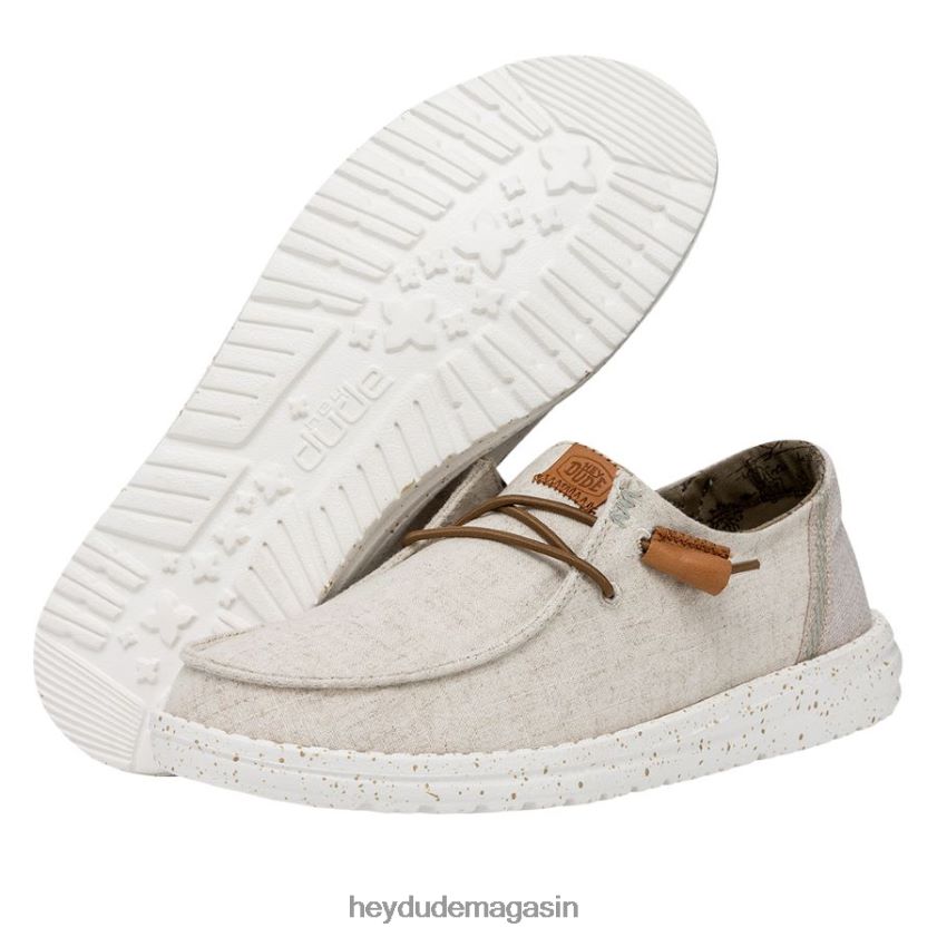 Hey Dude Hommes toile lavée wendy crème chaussures DT40T41