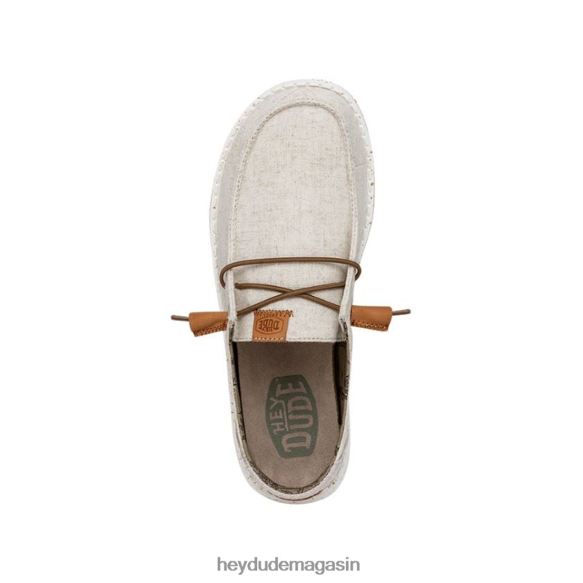 Hey Dude Hommes toile lavée wendy crème chaussures DT40T41