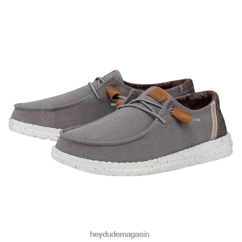 Hey Dude Hommes toile lavée wendy gris chaussures DT40T44