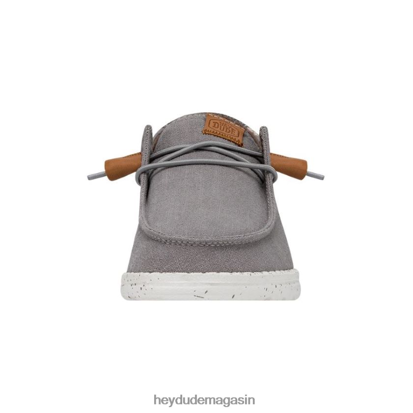 Hey Dude Hommes toile lavée wendy gris chaussures DT40T44