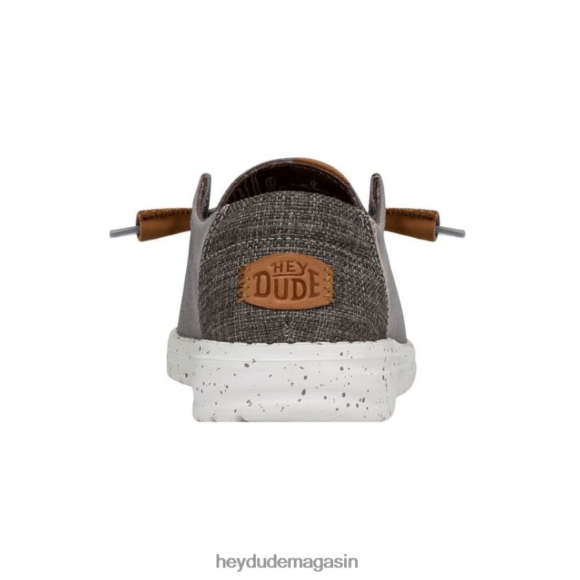 Hey Dude Hommes toile lavée wendy gris chaussures DT40T44