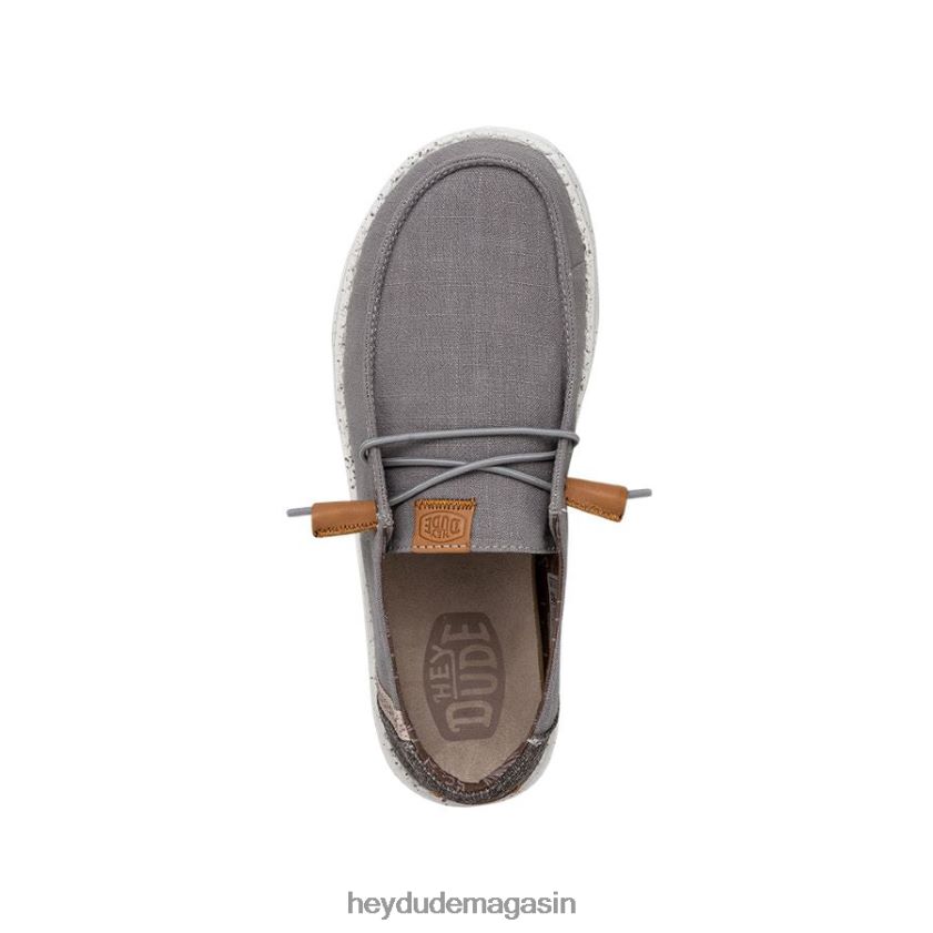 Hey Dude Hommes toile lavée wendy gris chaussures DT40T44