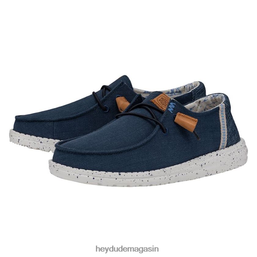 Hey Dude Hommes toile lavée wendy marine chaussures DT40T43
