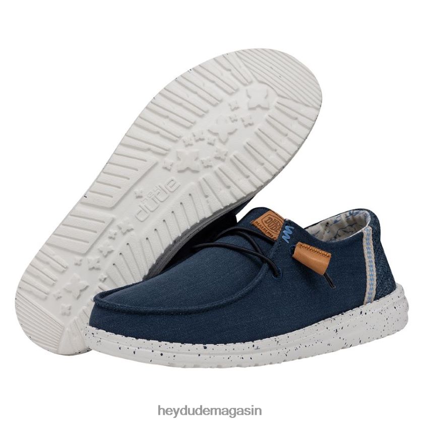 Hey Dude Hommes toile lavée wendy marine chaussures DT40T43