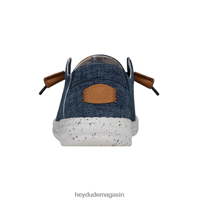 Hey Dude Hommes toile lavée wendy marine chaussures DT40T43