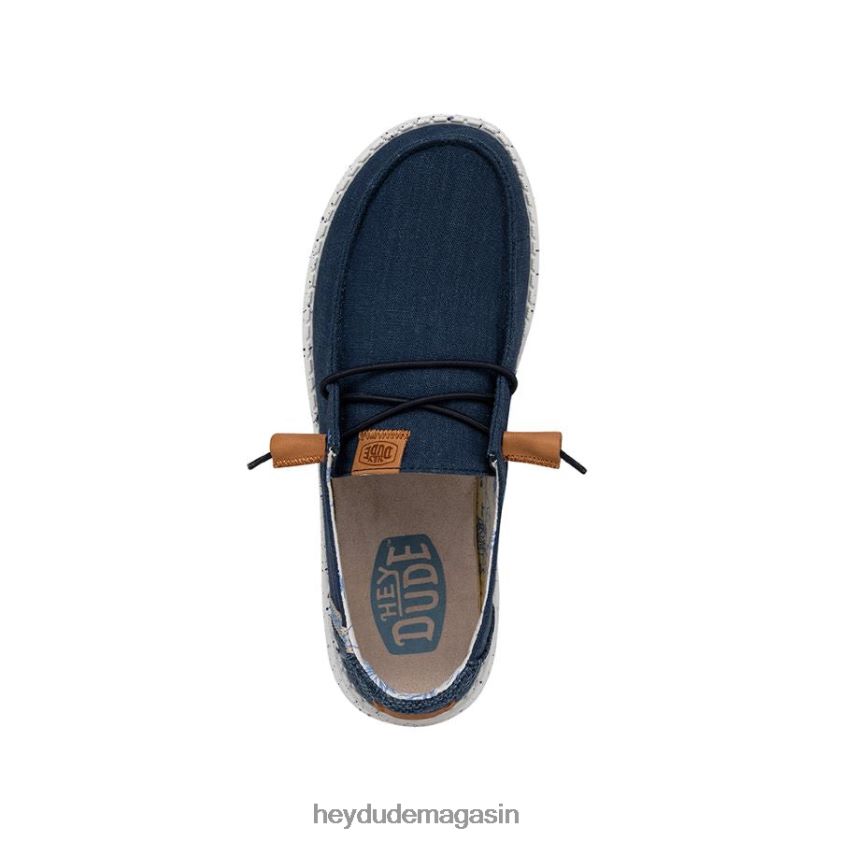 Hey Dude Hommes toile lavée wendy marine chaussures DT40T43