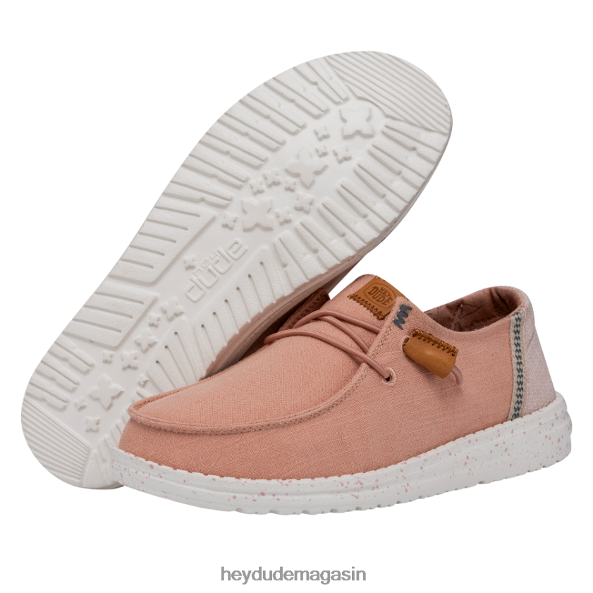 Hey Dude Hommes toile lavée wendy poussière de rose chaussures DT40T45