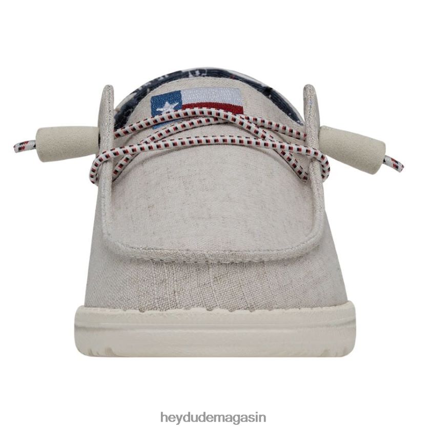 Hey Dude Hommes toile wendy texas blanc cassé chaussures DT40T458