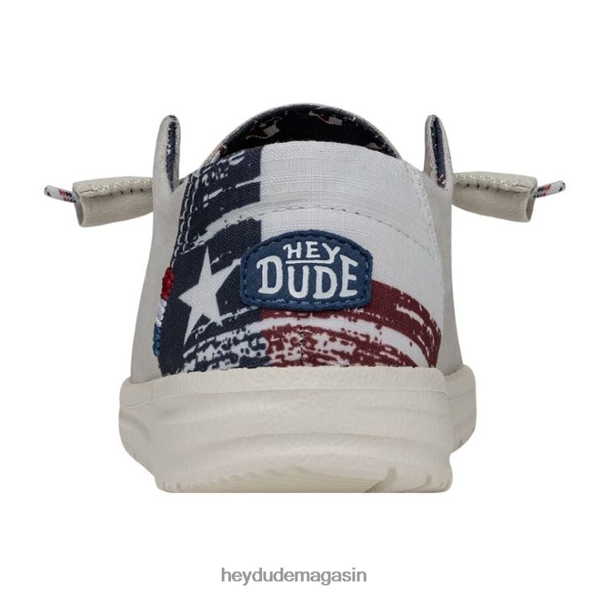Hey Dude Hommes toile wendy texas blanc cassé chaussures DT40T458