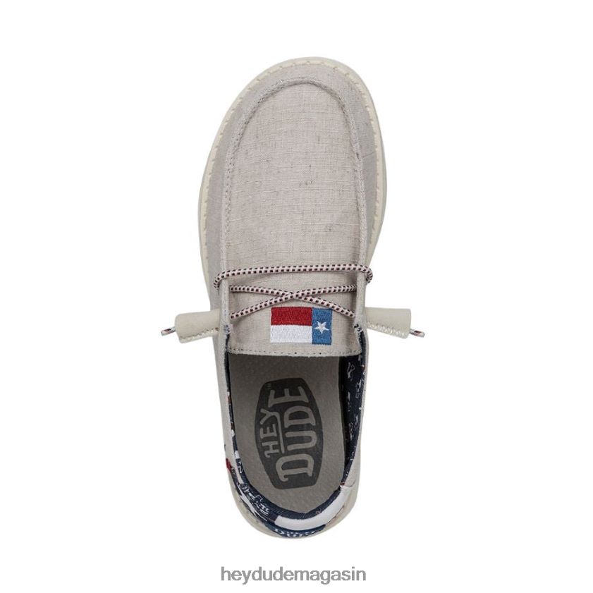 Hey Dude Hommes toile wendy texas blanc cassé chaussures DT40T458
